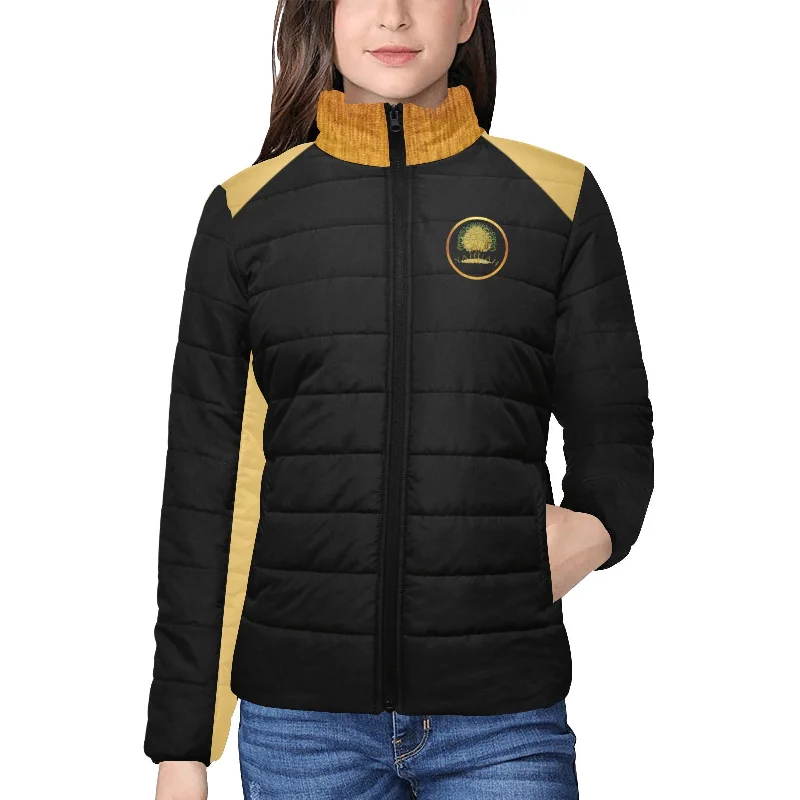 Yahuah-Tree of Life 03-01 Ladies Designer Stand Collar Puffer JacketSheer Jackets