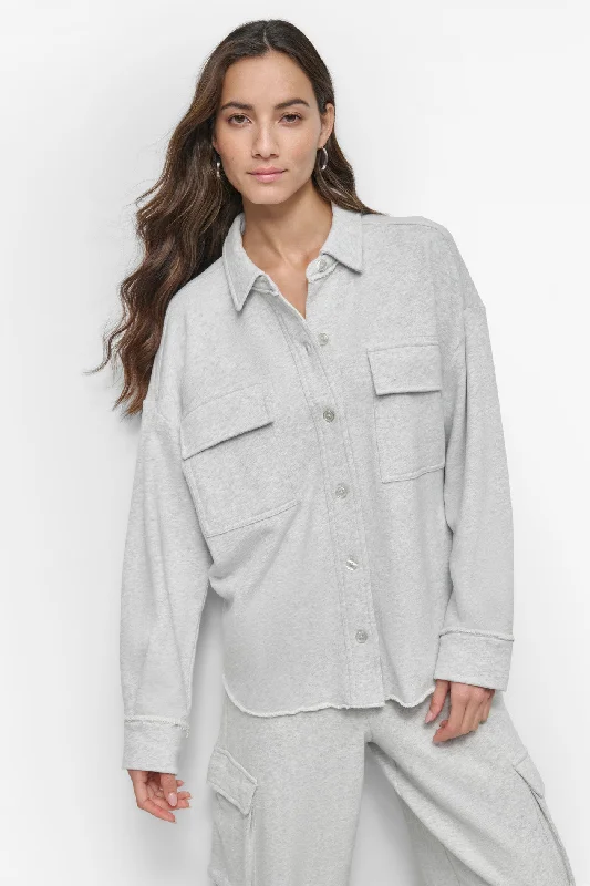 Lace Knit TopsRELAXED SHIRT JACKET