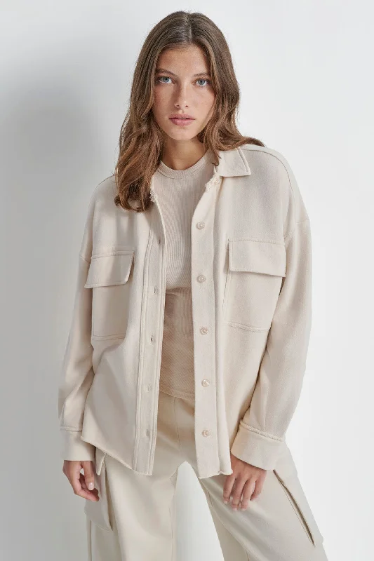 Embroidered Knit TopsRELAXED SHIRT JACKET