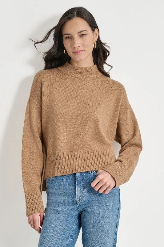 College Knit TopsMOCK NECK HIGH LOW SWEATER