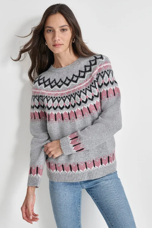 Thermal Knit TopsFAIRISLE LUREX RAGLAN SWEATER