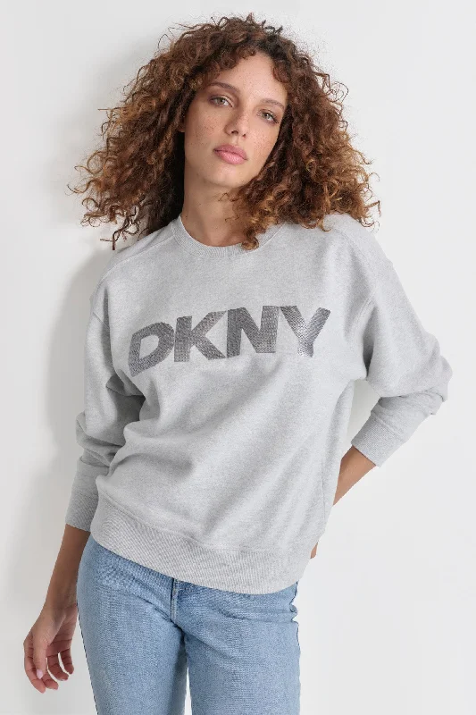 Striped Knit TopsSEQUIN LOGO SWEATSHIRT