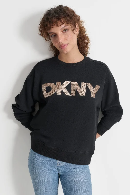 Cable Knit TopsSEQUIN LOGO SWEATSHIRT