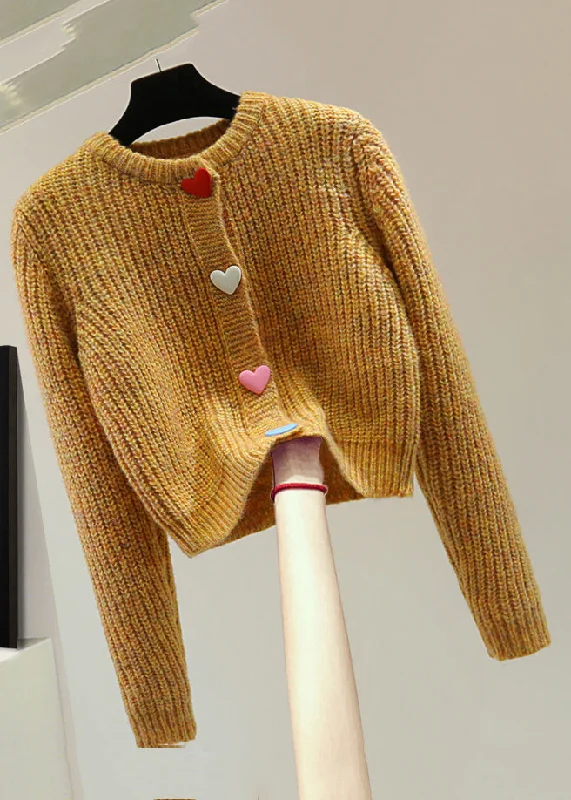 Button-Up Knit TopsLoose O-Neck Cotton Knit Knitted Sweater Winter