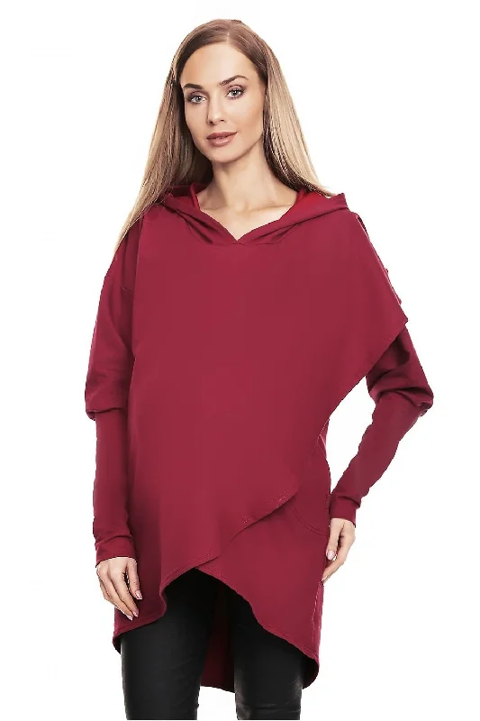 Formal Knit TopsHooded Maternity Sweatshirt  PeeKaBoo